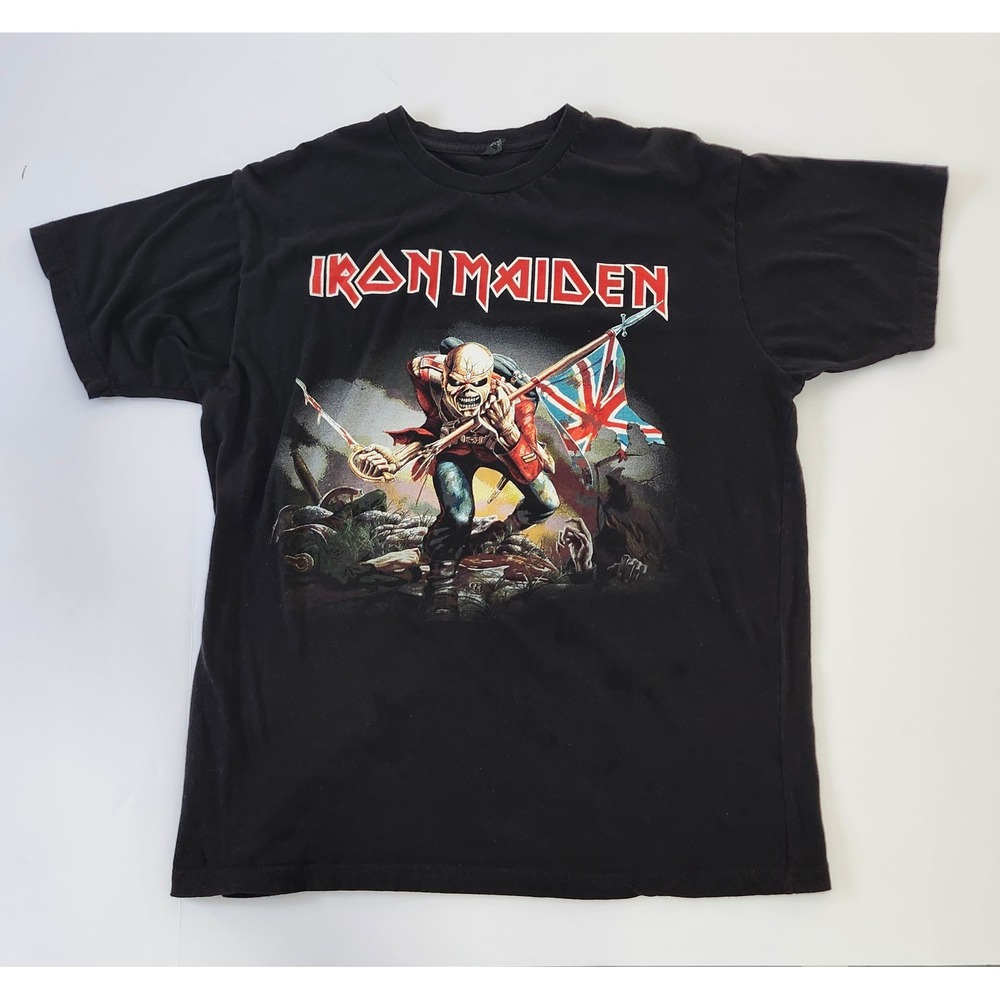 Iron Maiden The Trooper Graphic T-Shirt Mens Large Black Cotton Rock Band Tee